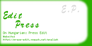 edit press business card